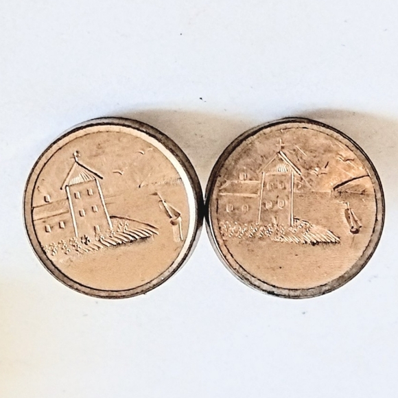 🆕 Vintage Estate 12K Gold Filled Cottagecore Round Etched Scenery Earrings - Picture 2 of 6